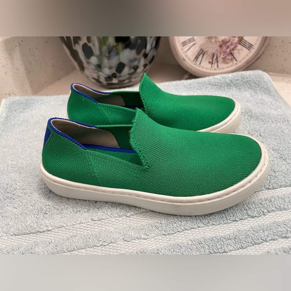 Rothy's Vibrant Green Kids Slip-Ons